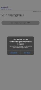 Verbinding maken met Sodexo job tracker