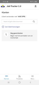 Een klant toevoegen job tracker
